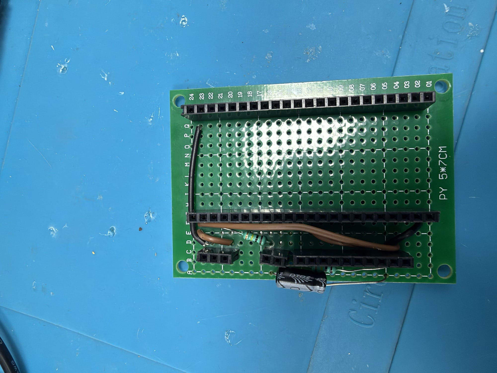 Socketed perfboard assembly from the supplied project folder.